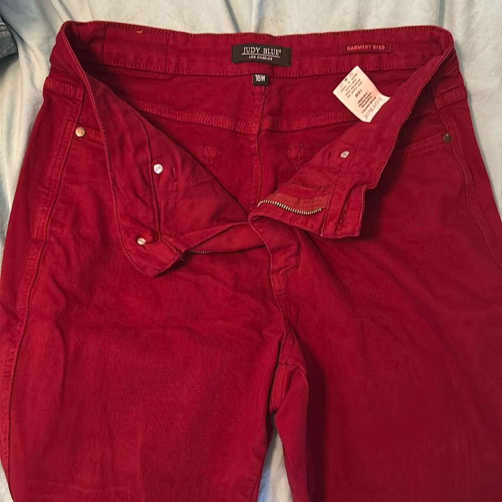 Judy Blue 16W Skinny Leg Dark Red/Maroon Pant